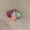 13ct Round Cut White Sapphire Ruby Engagement Ring