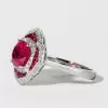 3ct Cushion Cut Ruby Rose Engagement Ring