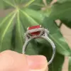 4ct Asscher Cut Ruby Three Stone Engagement Ring