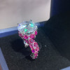 13ct Round Cut White Sapphire Ruby Engagement Ring