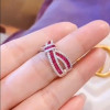 2.2CTW Round Cut Ruby Bowknot Wedding Band