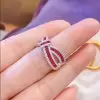 2.2CTW Round Cut Ruby Bowknot Wedding Band