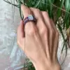 6ct emerald Cut White Sapphire Ruby Ring