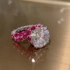 13ct Round Cut White Sapphire Ruby Engagement Ring
