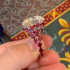 13ct Round Cut White Sapphire Ruby Engagement Ring