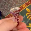 13ct Round Cut White Sapphire Ruby Engagement Ring