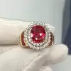 2.5ct Halo Oval Cut Ruby Engagement Ring