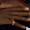 5ct Oval Cut Ruby Vintage Swirl Cocktail Ring