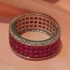 8.5ctw Princess Cut Three Row Wedding Band