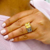 5.6ct Yellow Sapphire Two Tone Engagement Ring