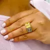5.6ct Yellow Sapphire Two Tone Engagement Ring