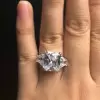5ct Radiant Cut White Sapphire Engagement Ring