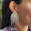 22ctw Round Cut Fringe Chandelier Earrings