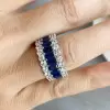 7.8ct Baguette Cut Blue Sapphire Eternity Band
