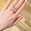 11ct Cushion Cut Pink Sapphire Three Stone Engagement Ring