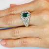 1.5ct Emerald Cut Emerald Pave Engagement Ring