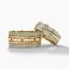 Round Cut White Sapphire Love Knot Wedding Band Set