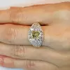 2ct Radiant Cut Yellow Sapphire Pave Engagement Ring