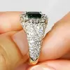 1.5ct Emerald Cut Emerald Pave Engagement Ring