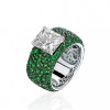 6.5ct Radiant Cut White Sapphire Bold Paved Ring