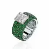 6.5ct Radiant Cut White Sapphire Bold Paved Ring