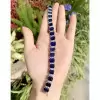 40ctw Emerald Cut Blue Sapphire Tennis Bracelet