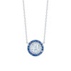 4.55ct Halo Round Cut Sapphire Necklace Pendant