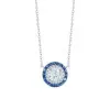4.55ct Halo Round Cut Sapphire Necklace Pendant