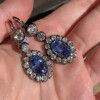 18ctw Oval Cut Sapphire Vintage Drop Earrings