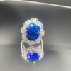 9.3ct Oval Cut Blue Sapphire Engagement Ring