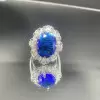 9.3ct Oval Cut Blue Sapphire Engagement Ring