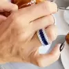 7.8ct Baguette Cut Blue Sapphire Eternity Band