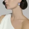 7.75ct Cushion Cut Sapphire Calibre Halo  Drop Earrings