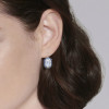 7.75ct Cushion Cut Sapphire Calibre Halo  Drop Earrings