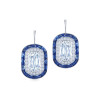 7.75ct Cushion Cut Sapphire Calibre Halo  Drop Earrings
