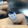5ct Radiant Cut Sapphire Vintage Engagement Ring
