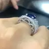 5ct Radiant Cut Sapphire Vintage Engagement Ring