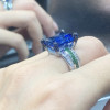 14ct Emerald Cut Sapphire Engagement Ring