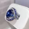 5ct Oval Cut Sapphire Twist Engagement Ring
