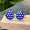 White and Blue Sapphire Stud Earrings
