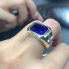 8.4ct Emerald Cut Tanzanite Blue Sapphire Engagement Ring