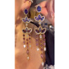 18ctw Multicolor Lotus Long Chandelier Earrings