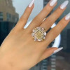 3ct Art Deco Princess Cut Yellow Sapphire Cocktail Ring