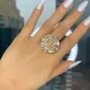 3ct Art Deco Princess Cut Yellow Sapphire Cocktail Ring