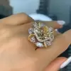 3ct Art Deco Princess Cut Yellow Sapphire Cocktail Ring