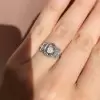 2.5ct Oval Cut White Sapphire Engagement Ring