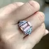 5.3ct Morganite Pink Sapphire Cluster Engagement Ring