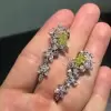 8ct Radiant Cut Fancy Yellow Sapphire Drop Earrings