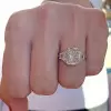 5ct Radiant Cut White Sapphire Engagement Ring