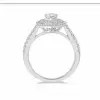 Handmade 3 Ct Double Halo Pear Cut Engagement Ring